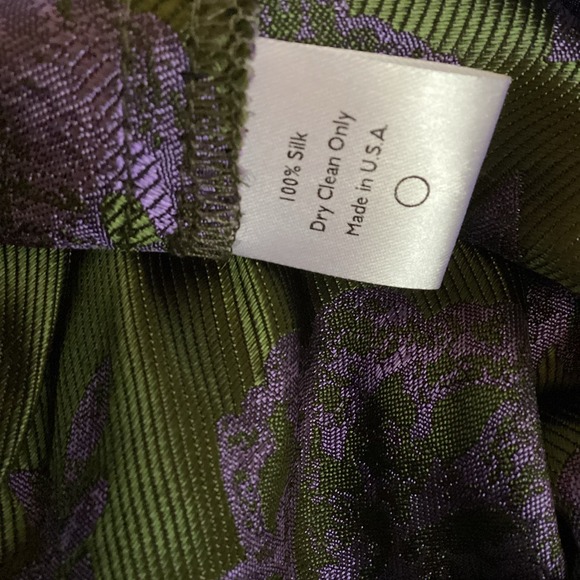 Noble 31 Merrick Silk Purple Floral Brocade Gathered Back Tunic Top S - Picture 9 of 9